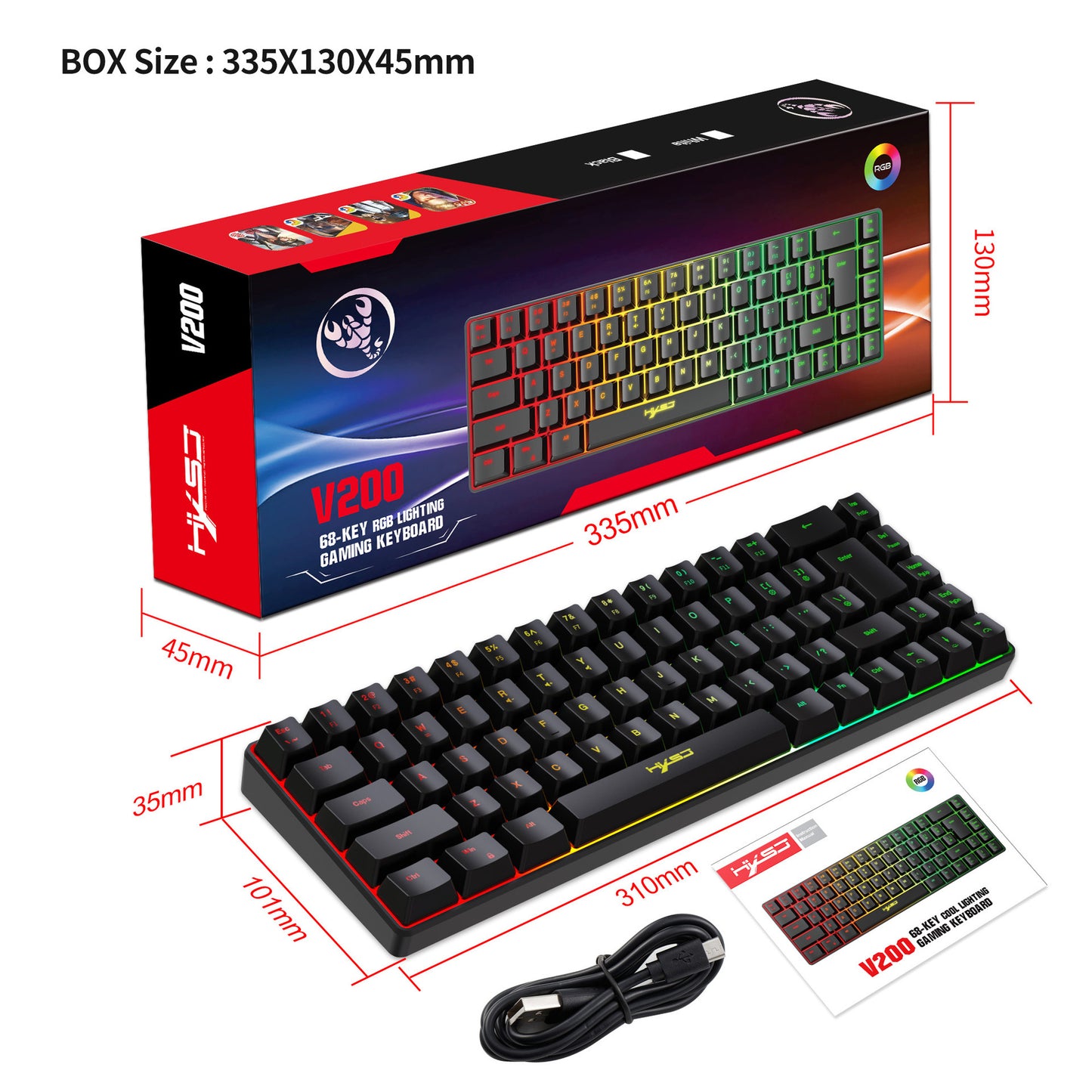 Mechanical-Feel Membrane Gaming Keyboard