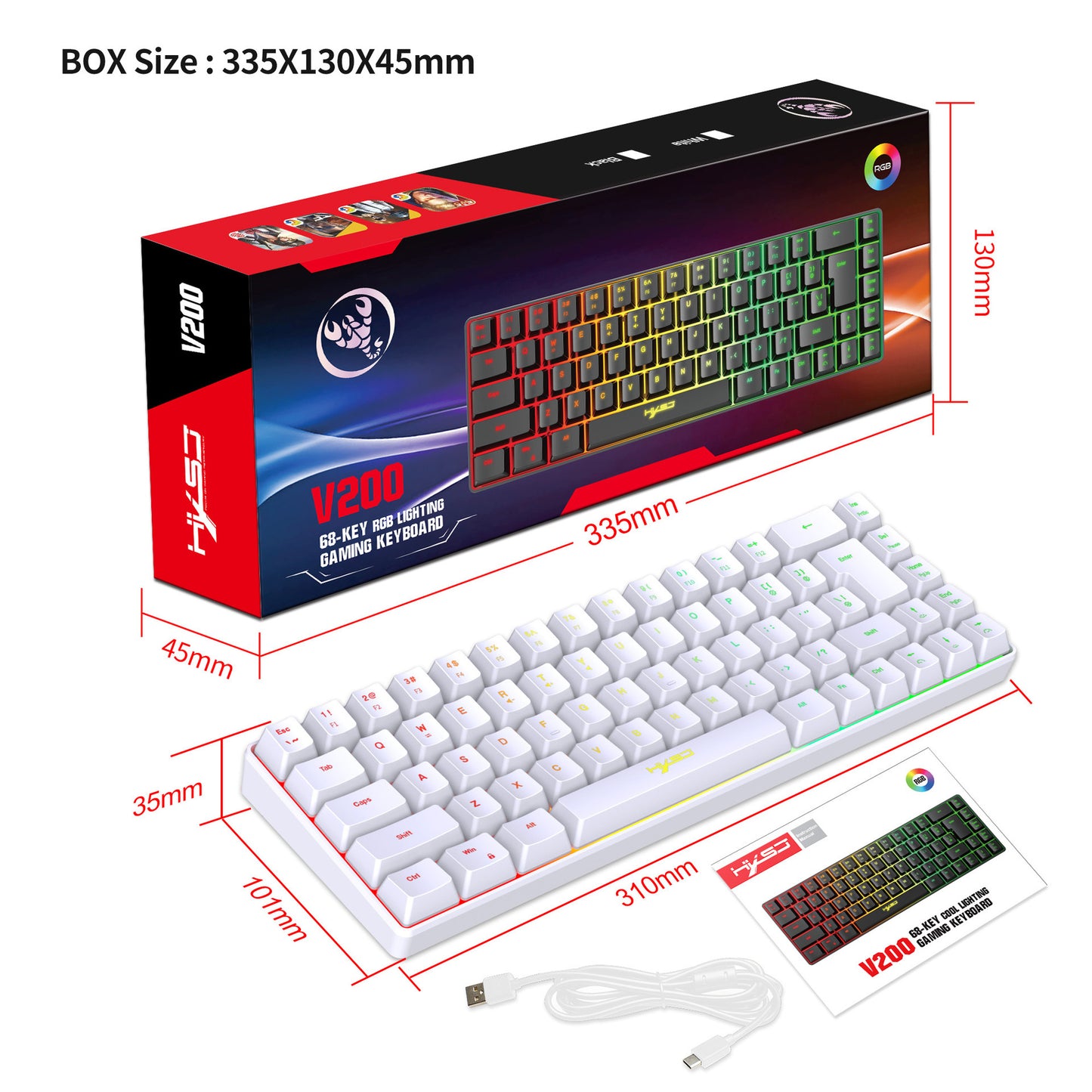 Mechanical-Feel Membrane Gaming Keyboard
