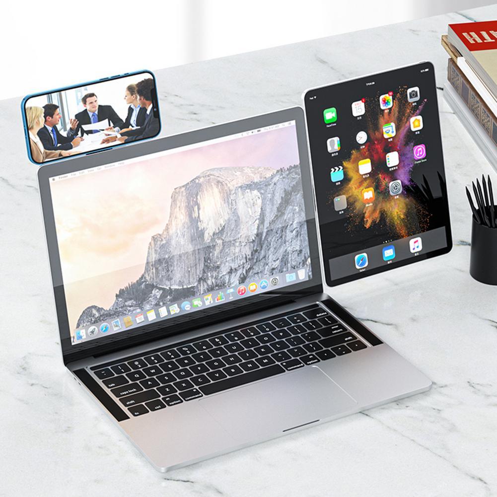 Adjustable Magnetic Laptop Phone Holder Clip for Dual Screen Setup